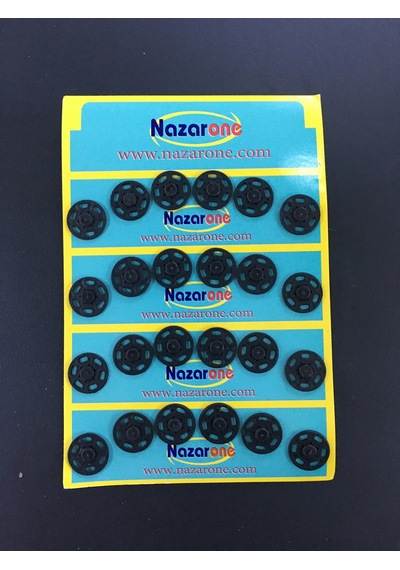 Plastik Siyah 18 Mm. Çıt Çıt Elle Dİkilen ( 24 Adet )