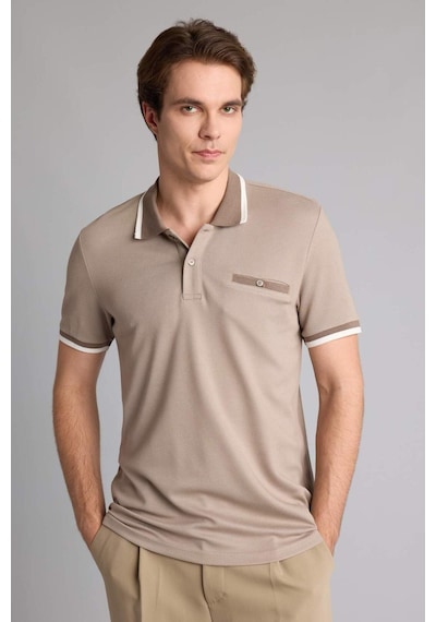 Defacto Regular Fıt Polo Yaka Kısa Kollu Polo Tişört G7063ax26smbg74 Bej-bg74