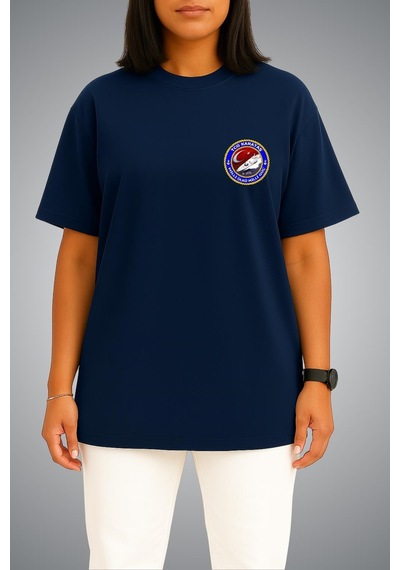 Bahriyeli Collection Oversize Tcg Karataş Logo Cep Baskılı Unisex T-shirt Lacivert