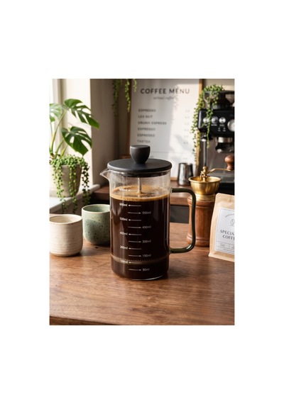Siyah Bambu Kapaklı French Press 600 Ml