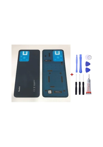 Xiaomi Redmi Note 12 4g Siyah Arka Cam Kapak Pil Kapağı Tamir Set B7000 Set Siyah