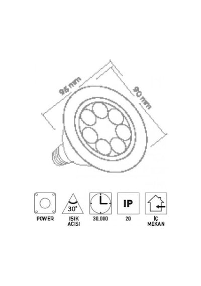 Forlife Fl-1624 10w Par 30 Led Vitrin Aydınlatma Ampul Beyaz Işık