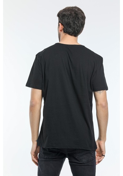 Erkek Bisiklet Yaka Slim Fit Air Baskılı Tişort Spr21y23 001