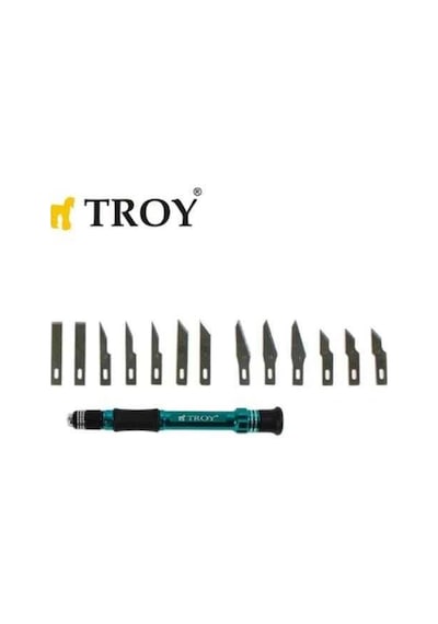 Troy 21604 Hobi Maket Bıçağı Seti, 14 Parça Taşıma Kutulu