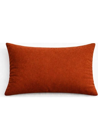 Kadife Dokulu Kiremit Kırlent Yastık Kılıfı 2 Adet 45 X 45 Cm
