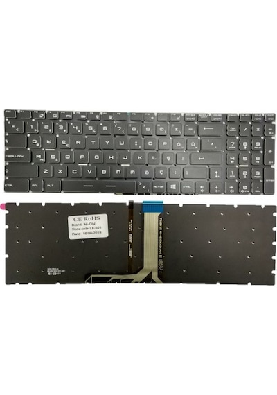 Msi Gl65 9sd-033xtr Notebook Klavye Siyah Tr Tek Renk Aydınlatmalı