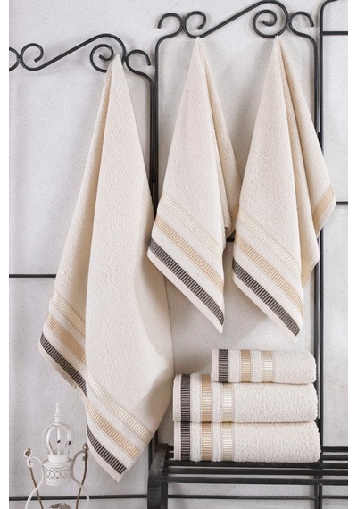 Natural 6'lı Havlu Seti 3 Banyo 3 El Havlusu Hamam Takımı I Sauna Takımı Çok Renkli