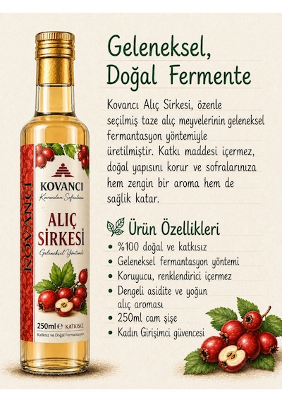 Elma & Alıç Sirkesi %100 Doğal Katkısız Fermente Sirke Geleneksel Üretim