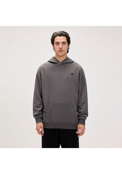 Bad Bear Drake Hoodie Os Asphalt Erkek Gri Kapüşonlu Sweatshirt 001