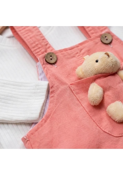 Wizly Baby Oyuncak Ayılı Kenet Jile Ve Body Takım Somon