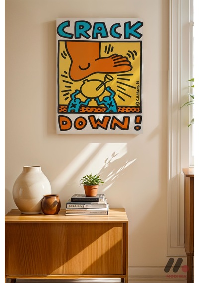 Crack Down Pop Art Poster, Çerçevesiz Yüksek Kalite Duvar Afişi - Renkli Ev Dekorasyonu