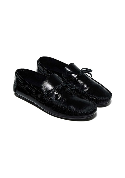 Bestello Fiyonklu Poli Taban Loafer028-2088-24y Erkek Ayakkabı Siyah Rugan