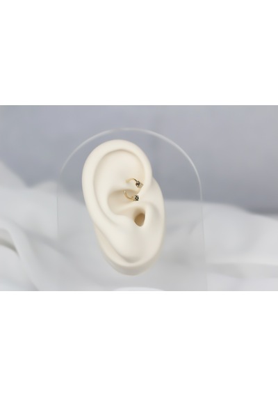 Glorria Altın Zar Yarım Halka Piercing Sarı