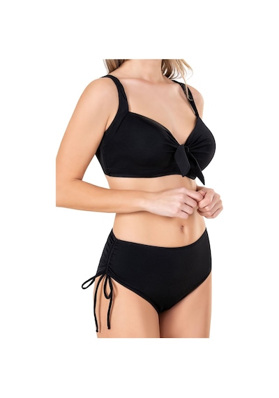 Endeep Kadın Fiyonk Detaylı Siyah Büyük Beden Bikini Takımı-siyah
