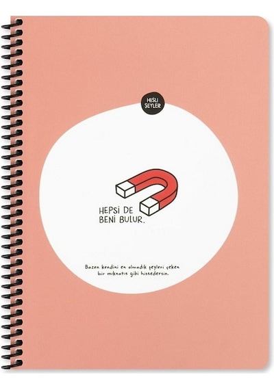 Hislişeyler Stickerlı Not Defteri Spiralli Hisli Şeyler 16,5x22,5cm 80 Yaprak Kareli 500533-99 Renkli