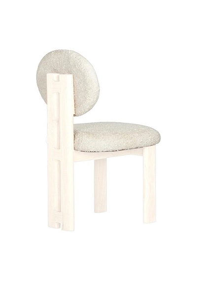 Coco İskandinav Teddy Natural Ahşap Bohem Sandalye Beyaz - Beyaz