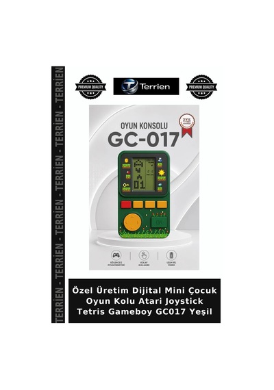 Özel Üretim Dijital Mini Çocuk Oyun Kolu Atari Joystick Tetris Gameboy Gc017 Yeşil