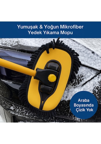 Polham Ve Ls-426 Uyumlu Yedek Araç Yıkama Mopu, Oto Temizleme Fırçası Yedek Mop, Çizmez, Süper Emici, Kolay Tak-çıkar
