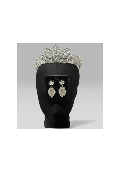 Majestic Blossom Crown - Gelin Kına After Taç Ve Küpe Beyaz - 797153335 Beyaz
