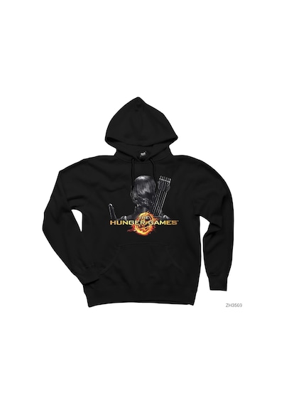 The Hunger Games Mockingjay Siyah Kapşonlu Sweatshirt Hoodie Siyah