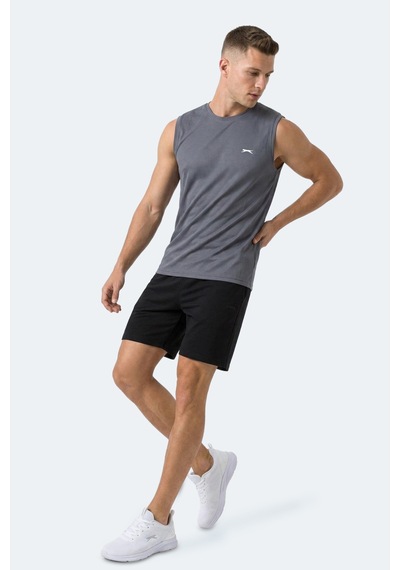Slazenger Hazzar I Erkek Kolsuz Koyu Gri Tişört