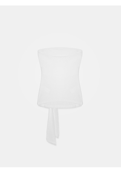 Dilvin 32841 Bağlamalı Bandeau Top-beyaz