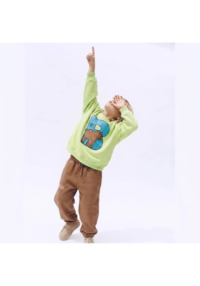 Magu Çocuk Pamuklu Ayı Baskılı Fıstık Yeşili Sweatshirt Ve Kahverengi Eşofman Altı Takımı Çok Renkli Magu Çocuk Pamuklu Ayı Baskılı Fıstık Yeşili Sweatshirt Ve Kahverengi Eşofman Altı Takımı Çok Renkli
