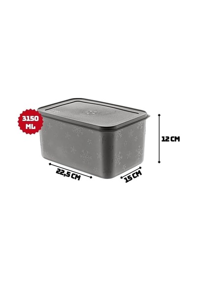 No Frost Silikon Yumuşak Kapalı Saklama Kabı Dondurucu Ve Buzluk Saklama Kabı 3150 Ml, Kapaklı No Frost Saklama Kabı 3150 Ml, Derin Dondurucu Saklama Kabı 3150 Ml Siyah
