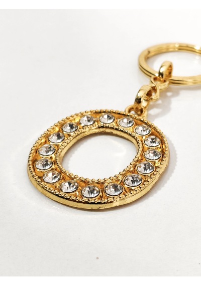 Taşlı O Harfi Anahtarlık Gold Renk Işıltılı Ve Kişiselleştirilmiş Şık Çanta & Anahtar Aksesuarı Çok Renkli