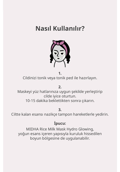 Midha Hydro Glowing Nar Özü İçeren Cilde Parlak Görünüm Sunan Nemlendirici Yaprak Maske 22 ML