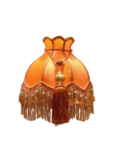 Kiremit Renk Kadife Lambader Kahve Ahşap Ayak Vintage Lm01298