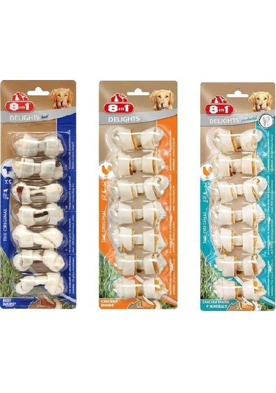 8in1 Delights Bones 3 Çeşit Karma Xs Köpek Ödül Kemiği 7 Li X 3 Adet