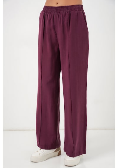 Bigdart Kadın Beli Lastikli Bol Paça Pantolon 30087 - Bordo