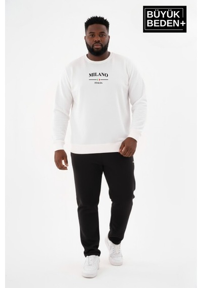 Süperlife Erkek Büyük Beden Milano İtalia Baskılı Bisiklet Yaka İnce Sweatshirt Spr26bsw956-9 Ekru Süperlife Erkek Büyük Beden Milano İtalia Baskılı Bisiklet Yaka İnce Sweatshirt Spr26bsw956-9 Ekru