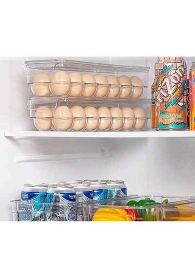 Renkli Kapaklı Buz Dolabı Yumurtalık Organizer, 15'li, Düzenli Saklama Çözümü Plastik Çok Renkli Diğer