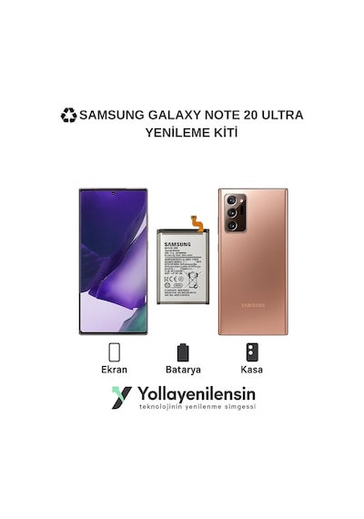 Samsung Galaxy Uyumlu Note 20 Ultra  Kiti Ekran + Batarya + Arka Kasa e Eş Değer Kalite