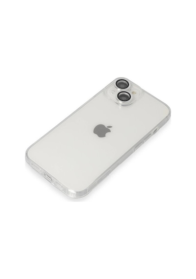Apple Uyumlu   iPhone 14 Kılıf Luko Lens Silikon - Gümüş