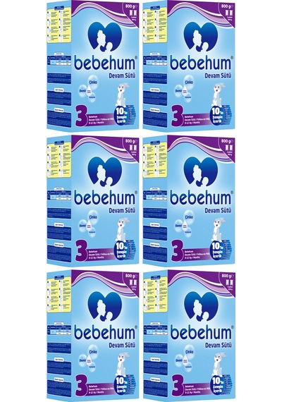 Bebehum 3 No Bebek Sütü 9-12 Ay 800 Gr X 6 Adet