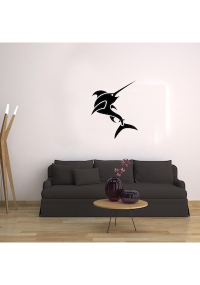 Köpek Balığı Folyo Sticker 90 Cm Uzunluk Siyah