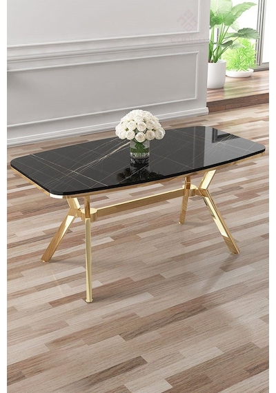 Canisa Asel Serisi 90x160 Lak Panel Sonata Gold Kaplama Ayaklı Masa Sonata Masa Gold Ayak Canisa Asel Serisi 90x160 Lak Panel Sonata Gold Kaplama Ayaklı Masa Sonata Masa Gold Ayak
