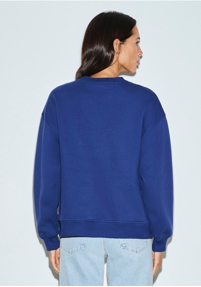 Mavi Bisiklet Yaka Logo Sweatshırt Koyu Saks Saks Kadın Sweatshirt M1s20131-70722