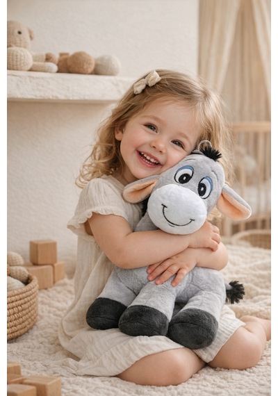45 Cm Peluş Eşek Oyuncak I Yumuşak Uyku Arkadaşı Ce Sertifikalı Çocuk Oyuncağı