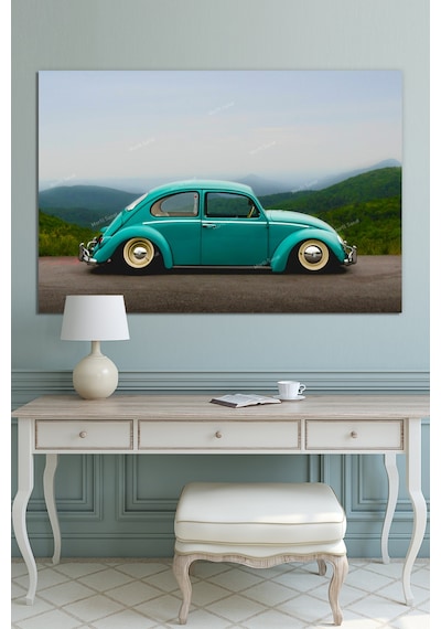 Vosvos Mint Yeşili Vintage Vosvos Dekoratif KanvasTAblo 100 x 70