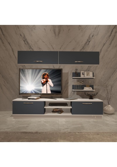 Decoraktiv Eko 5b Mdf Dvd Tv Ünitesi Tv Sehpası - Beyaz Antrasit Beyaz - Antrasit Decoraktiv Eko 5b Mdf Dvd Tv Ünitesi Tv Sehpası - Beyaz Antrasit Beyaz - Antrasit