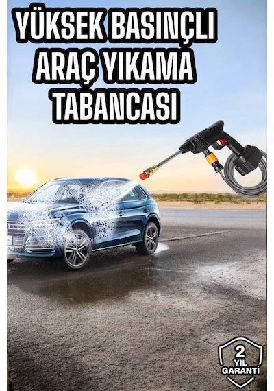 Bahçe Ve Araba Yıkama Tabancası Su Basınçlı Hazneli Bataryalı Oto Yıkama Standart