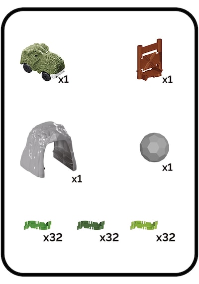 Dinozor Temalı Hareketli Raylar Dinozor Araçlı 96 Parça