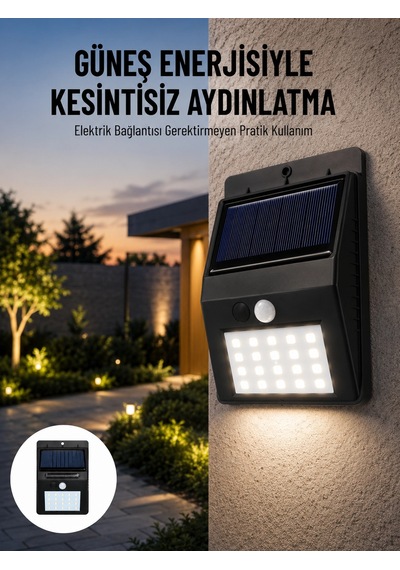 Kargo Solar Dekoratif Lambası Sensörlü Led Işık Bahçe Aydınlatma Yeni Nesil Najmaddin