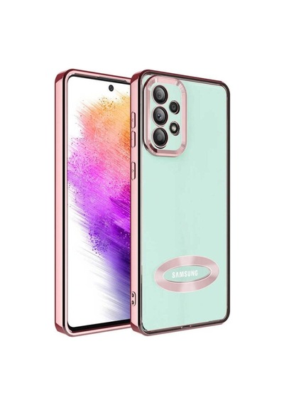 Galaxy Uyumlu A53 5g Kılıf Kamera Korumalı Logo Gösteren Zore Omega Kapak Rose Gold