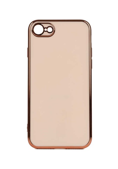 Kilifone - İphone Se 2022 Uyumlu Kılıf Kenarları Parlak Altın Renkli Silikon Bark Kapak - Mor - T21120