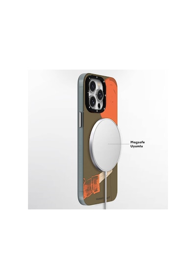 Apple Uyumlu iPhone 13 Pro Kılıf Magsafe Şarj Özellikli Youngkit Orange Serisi Flying Balloon Turuncu